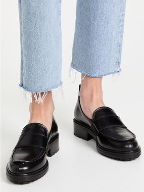 Aeyde Ruth Black Leather Penny Loafers 39
